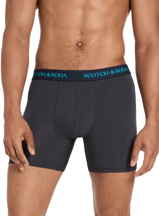 Scotch & Soda Active Stretch Boxer Briefs – Heren – Navy/Grijs/Zwart – 3-pack – Performance Fit Maat M