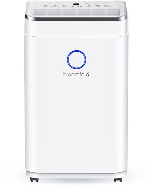 Bloomfold Luchtontvochtiger - 16L per Dag - Incl. Was-droog Functie - Geschikt voor Woonkamer, Slaapkamer, Kelder & Badkamer - Dehumidifier - Wit