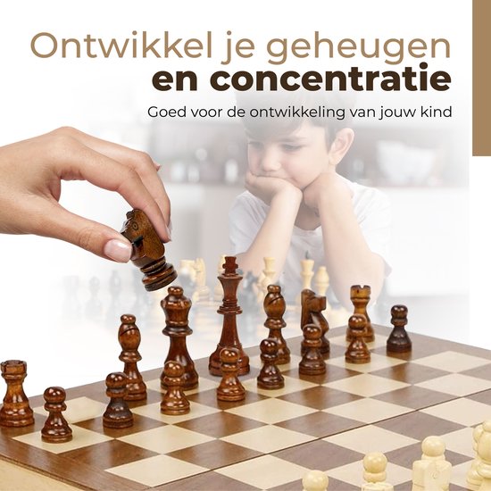 Windsor -CheckMate - Magnetisch Schaakbord - 40 cm - Hout