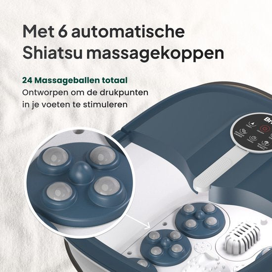 Brixy Voetenbad Automatische Massage - Voetmassage Apparaat - Elektrisch voetbad - Inklapbaar - Verwarmt Tot 48°C - 14L