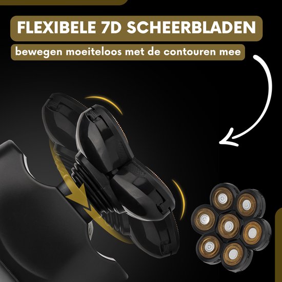 6-in-1 Scheerapparaat Mannen – Trimmer - Sansbeauté® SkullSharp Classic - Electric Face & Head Shaver - Hoofd Kaal Scheren – Elektrisch - Nat & Droog