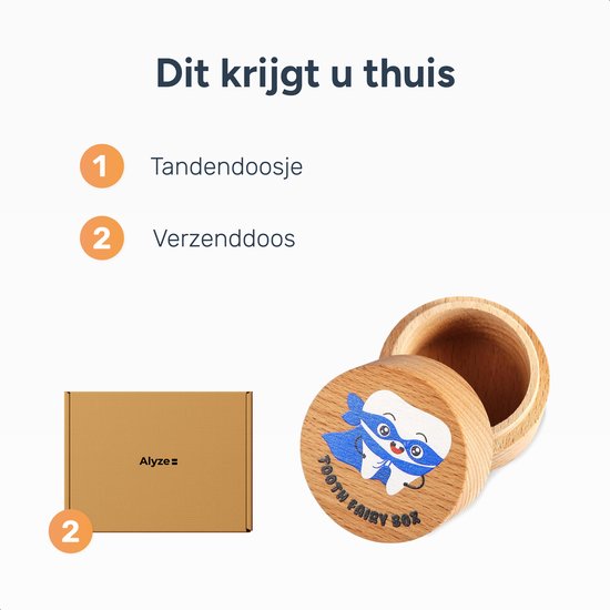 Alyze Tandendoosje - Jongens - Meisjes - Melktanden bewaardoosje - Logboek - Geboorte
