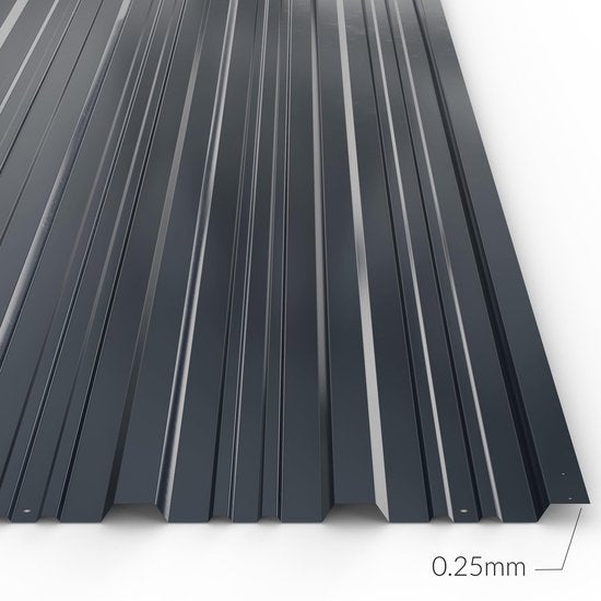 Gardebruk Set van 12 Dakplaten –Metaal – 129 x 46 cm – Antraciet