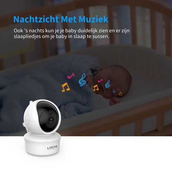 LAKOO babyfoon zonder monitor en zonder app - uitbreidingscamera op de Pro5 set