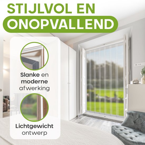 O'DADDY® Vliegengordijn Lamellenhor - 150x260 cm - Deurgordijn - Hordeur - Aanpasbaar Ontwerp - Glasvezel - Deurhor Wit