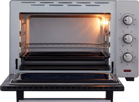 Tomado TEO4500S - Vrijstaande oven - 45 Liter - 2000 Watt - Hetelucht - 3 insteekniveau's - Zilver