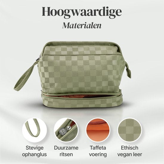 SC Travel Essentials - Toilettas en Make-up Organizer - Waterdicht en Compact - Geschikt voor Reis en Dagelijks Gebruik - Unisex - Matcha Groen