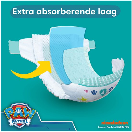 Pampers Baby-Dry Paw Patrol-editie Maat 4, 222 Luiers, 9kg-14kg