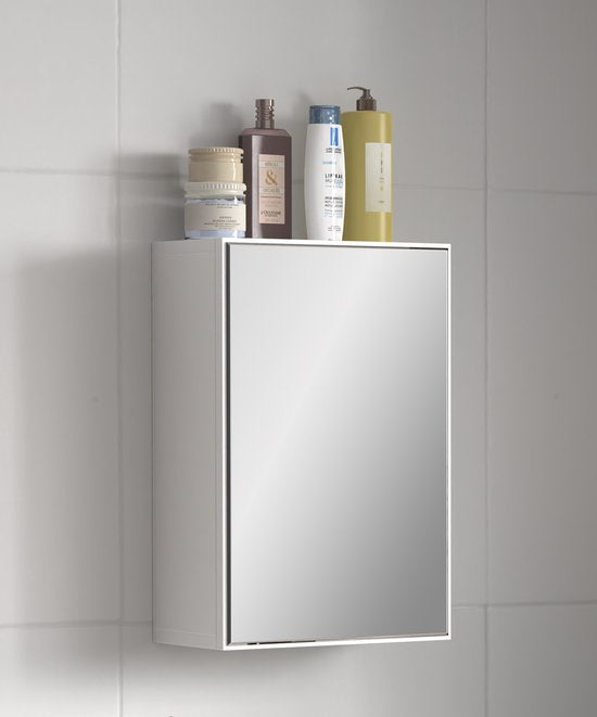 VDD - Spiegelkast - badkamerkast - toiletkast - wastafel meubel - medicijnkastje - spiegel kast - kast met spiegel - 30 x 45 x 14 cm - Wit