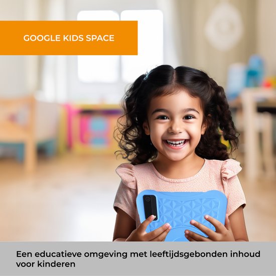 Denver Kindertablet - Android 13 – Ouderlijk Toezicht - 4GB RAM - 64GB intern geheugen - 8 Inch - . Blauwe en Roze Tablethoes - TIO80105K