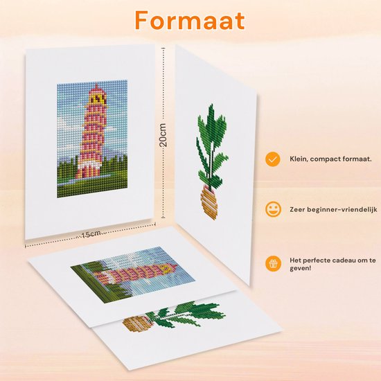 Rubye® Diamond Painting – Koffie Terrasje – Compleet Pakket – DIY Hobby– 15x20 cm