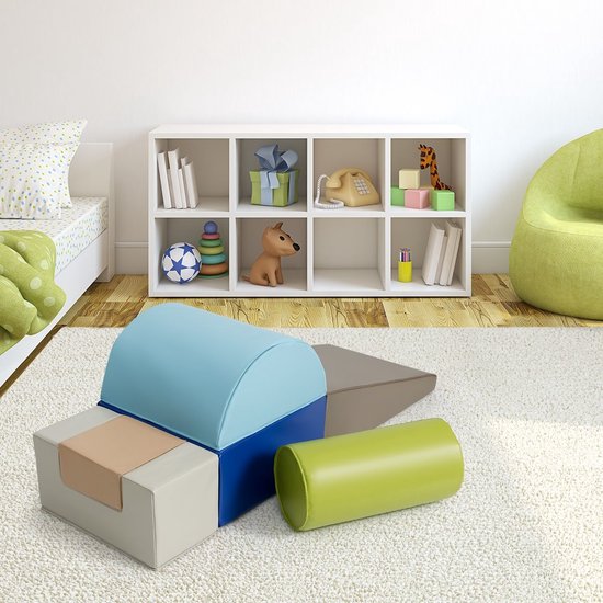 Coast 6-delige zachte bouwblokken, grote bouwblokken voor kinderen, gigantische bouwblokken, bouwblokken van foam, bruin