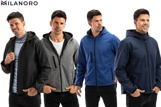 Milanoro - Wind- en waterdichte jasjes - Jas zonder kap - Navy - M