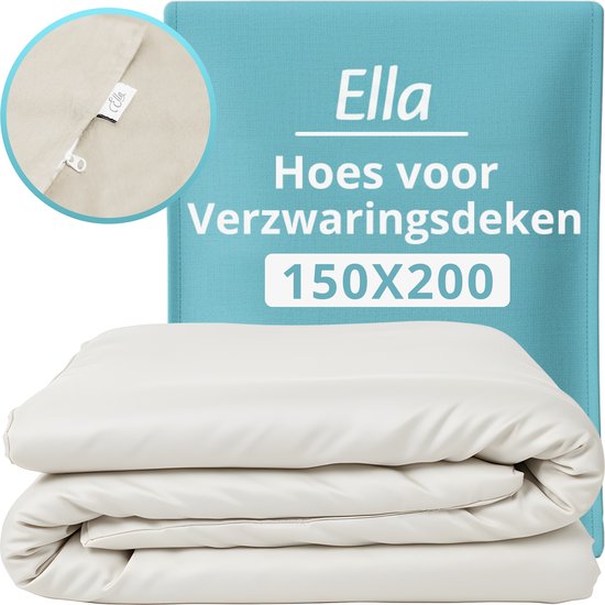 Hoes voor de verzwaringsdeken van EL Life 150 x 200 CM - 7 KG & 9 KG - Overtrek Hoes van 100% biologisch katoen - Organisch Wit