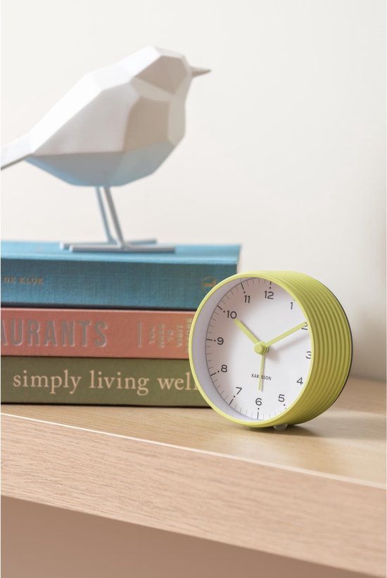 Karlsson Wekker Circus Rings - Groen - Ø9cm - Scandinavisch - Wekker voor slaapkamer - Wekkers - Vaderdag - Vaderdagcadeau - Vaderdag cadeautje voor hem