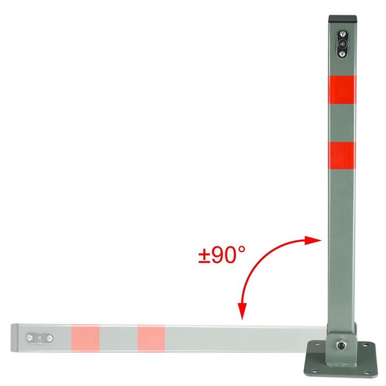 Deuba Parkeerpaal – Staal Incl. Sleutels 65,5x5cm - Grijs