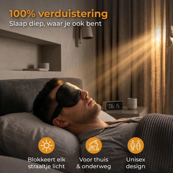 Nuvance Slaapmasker - Zijden - Oogmasker - Verstelbaar - Ademend Ontwerp - voor Mannen & Vrouwen - Slaapmaskers