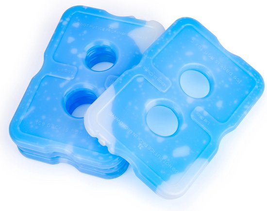 Koelelementen voor Koelbox en Koeltas - 4pack - Platte, Kleine en Mini Vrieselementen voor Reis, Picknick en Kamperen - Compacte Gel Koelelementen - Sunflake