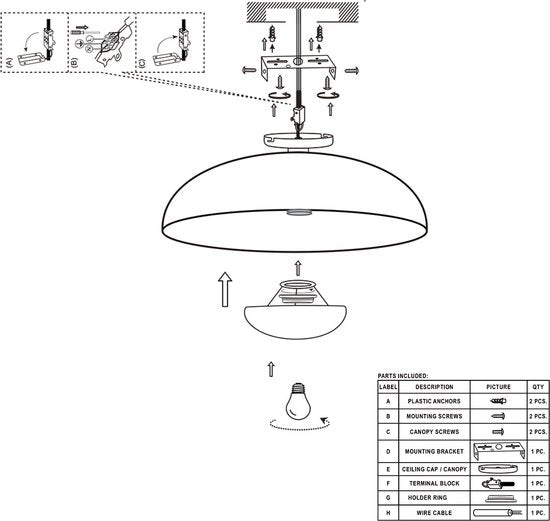 Anne Lighting plafonniere Brassi - brons - metaal - 42 cm - E27 fitting - 3681BR