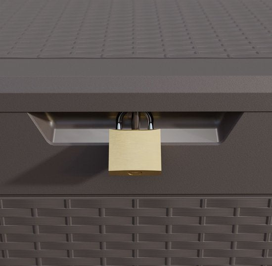 Casaria Opbergbox 310L - Weerbestendig Wielen Rotan-look - Bruin