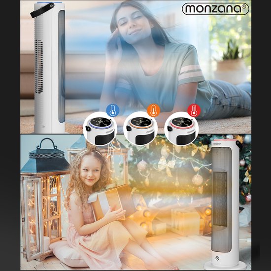 Monzana Keramische Ventilatorkachel 2000W - 4 Standen 15-35°C - Wit