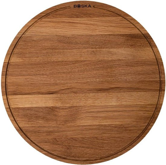 Boska Pizzaplank Friends XL - BBQ Accessoires - Eikenhout - Handige opvanggeul - Ø 40 cm