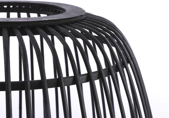 Mica Decorations Nimes Tafellamp - H37 x Ø29 cm - 25 W - Bamboe - Zwart
