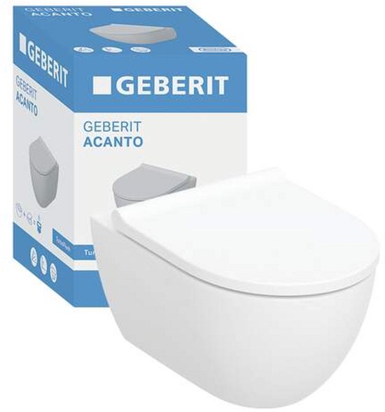 Geberit Acanto Wandclosetpack - diepspoel- turboflush 36x53cm - closetzitting - softclose - quick release - wit