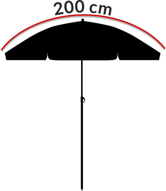 Kingsleeve Parasol - 200cm UV 50+ Kantelbaar Waterafstotend - Antraciet