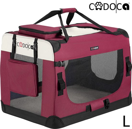 Cadoca Honden & Katten Reisbench L - 70x53x50cm - Donker Rood