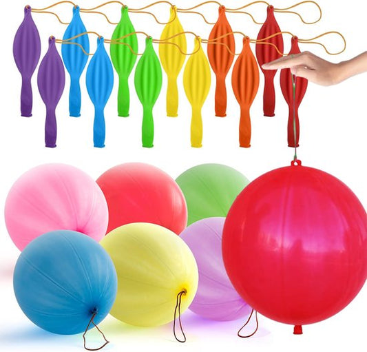 Partizzle 36x Gekleurde Latex Punch Ballonnen - Grote Bounce Ballon - Reuze Boksballon Uitdeelcadeautjes - Grabbelton Traktatie Cadeautjes - Voor Kinderen & Peuters - XL / 45 cm