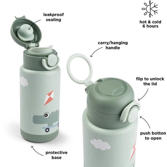Done by Deer Thermo Fles - Playground - Groen - 340 ml