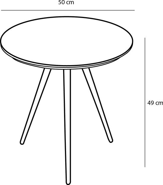 Mica Decorations Jailey Bijzettafel - Set van 2 - H49 x Ø50 cm - Gerecycled Hout - Bruin