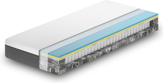 Emma Hybrid Pocketvering Matras - 250 veren p/m2 - 90 x 200 cm - Medium
