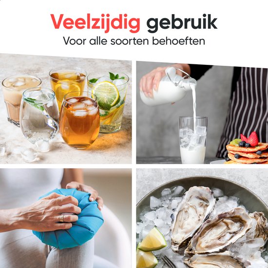 Kitchenwell IJsblokjesmachine – 1.3L - IJsblokjesmaker met IJsschep – 12kg/24 uur – Zelfreinigingsfunctie - Draagbaar - Zwart