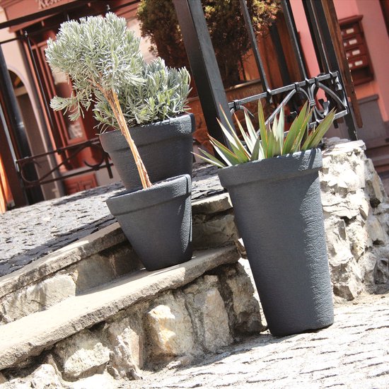 Prosperplast Flower Tower Bloempot XXL - 42L - Ø40 cm - H60 cm - Kunststof - Vorstbestendig - Antraciet