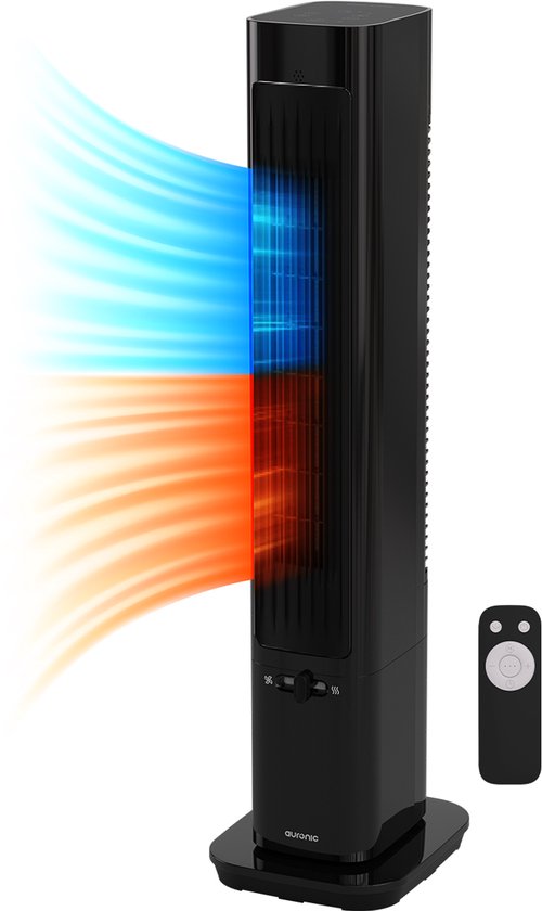 Auronic Elektrische Kachel - Keramische Kachel - Toren Kachel - 2200W Heater - Zwart