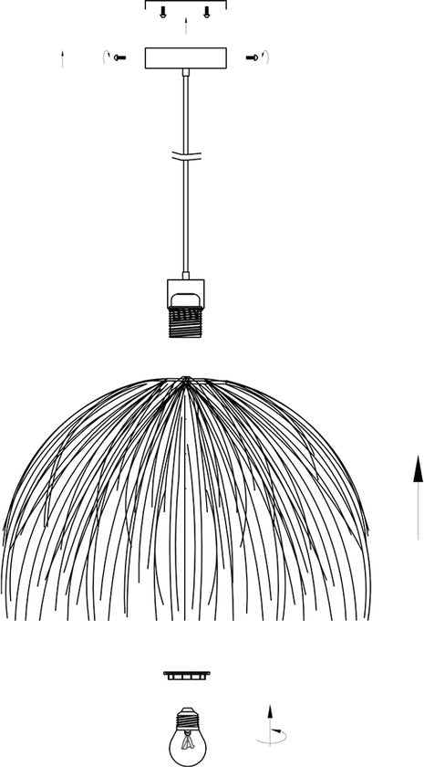 Anne Lighting - hanglamp - Grass - naturel - gras - Ø 53cm - E27 - 3819BE