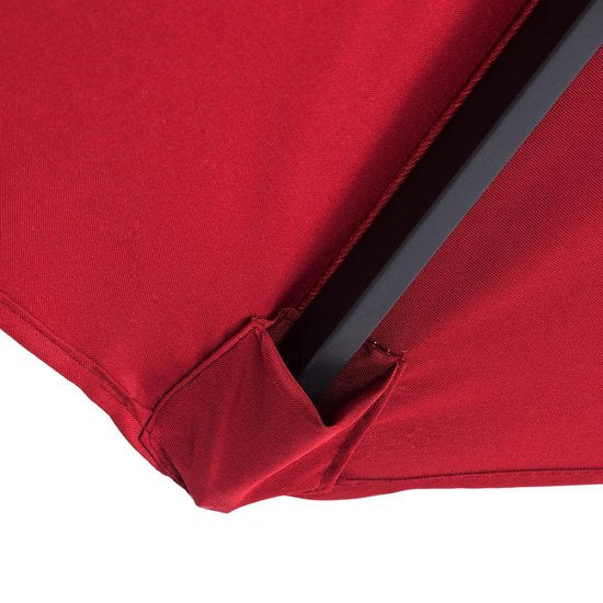 Kingsleeve Zweefparasol - Parasolvoet LED-verlichting 330cm - Rood