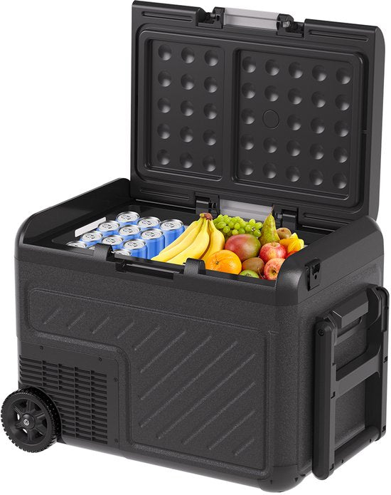 Auronic Elektrische Koelbox - Compressor - Met Wielen - 12V 230 Volt - Auto - 40L - Frigobox - Zwart/Grijs
