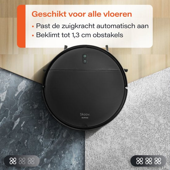 Skoov Ecopulse - Robotstofzuiger met Dweilfunctie en laad station - Met APP en afstandsbediening - Huisdieren - Automatische - Dweilrobot - Geschikt voor Hondenharen