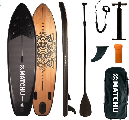 Matchu - SUP board - Hout/Mandala - Stand up paddle board - 320x81x15 - Opblaasbaar