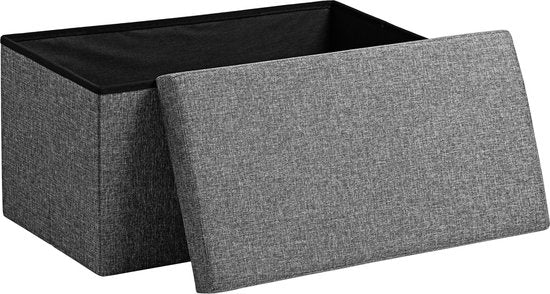 Casaria Opbergbank - 80x40x40cm 100L – Donkergrijs