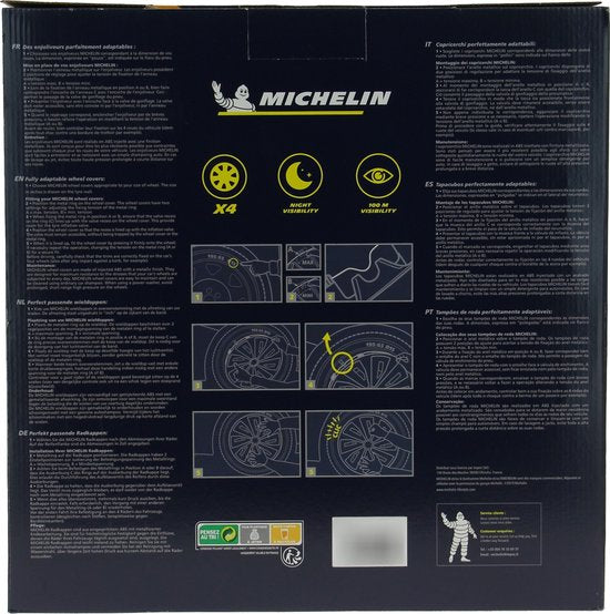 Michelin Wieldoppen 15 inch - zilver/zwart - 4 stuks