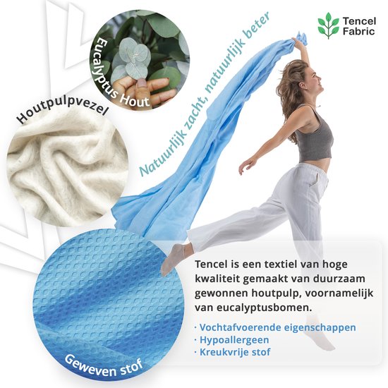 EL Life Koeldeken 135x200 cm - 100% Bio-Tencel - Zelfkoelende deken - Cooling blanket - Zomerdekbed - Zomerdeken - Hemelsblauw