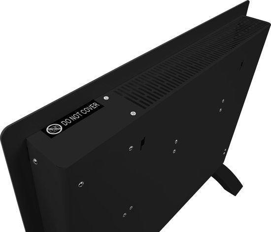 VONROC Luxe elektrische kachel - Convectorkachel met glazen paneel – 750W/1500W - Verwarmt ruimtes tot 18m2 - Bediening zowel met app (via Wifi) als handmatig – Instelbare thermostaat en timer - Zwart
