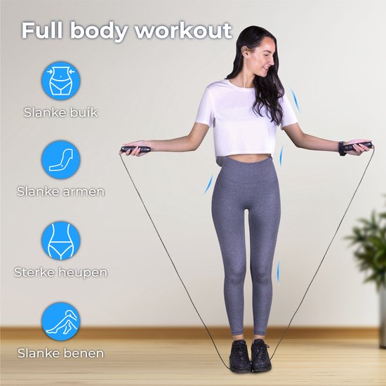Nuvance - Professioneel Sport Springtouw - Verstelbaar - Speedrope - Jump Rope - voor Volwassenen en Kinderen - Zwart