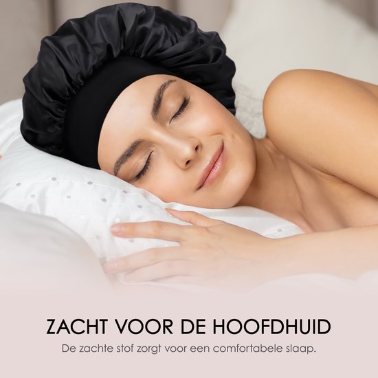 Beyeza Luxe Bonnet XL - Satijnen Slaapmuts - Haarverzorging - Haarnetjes - Elastisch - Satijn - 2 Stuks