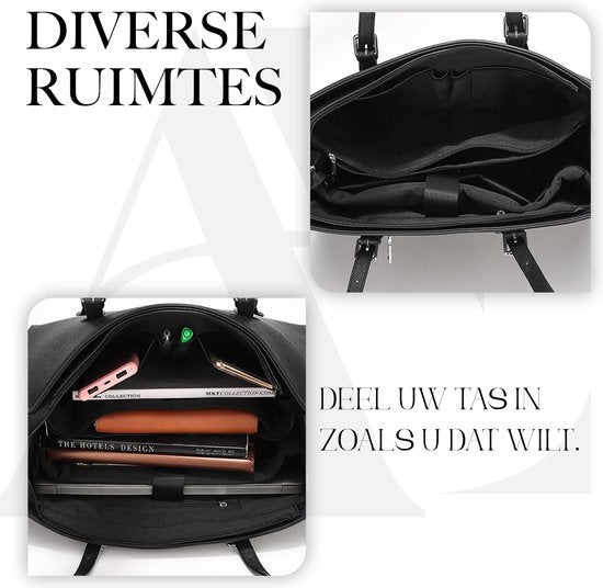 Aramae® - Laptoptas Dames - Handtas - Schoudertas - Kantoortas Dames - Incl. Schouderriem