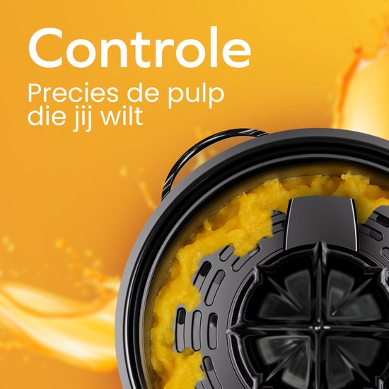 KitchenBrothers Citruspers - Handmatig - Met Uitloop en Handvat - 1L - Zwart